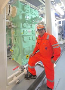 Concepcion-machine As a cargo engineer Sesinando Concepcion manages gas cooling and distribution systems on board.